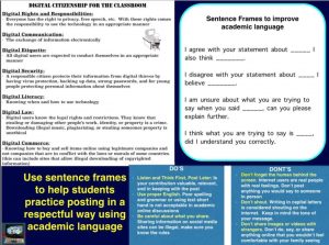 use sentence frames to help students post as digital citizens
