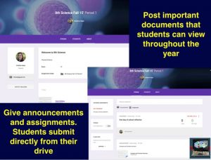 Different things you can do with google classroom like sending students assignments and announcements