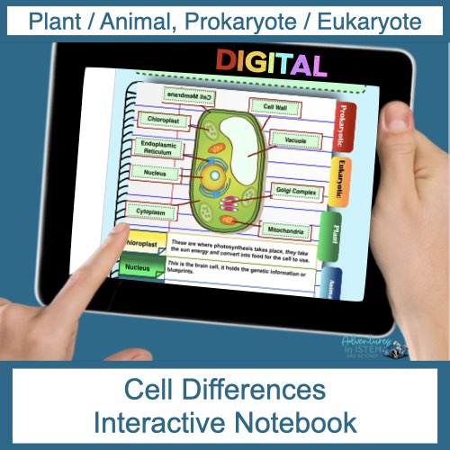 Types of Cells - Plant and Animal Cell Digital Interactive Notebook  Activity - Kristi Harjo