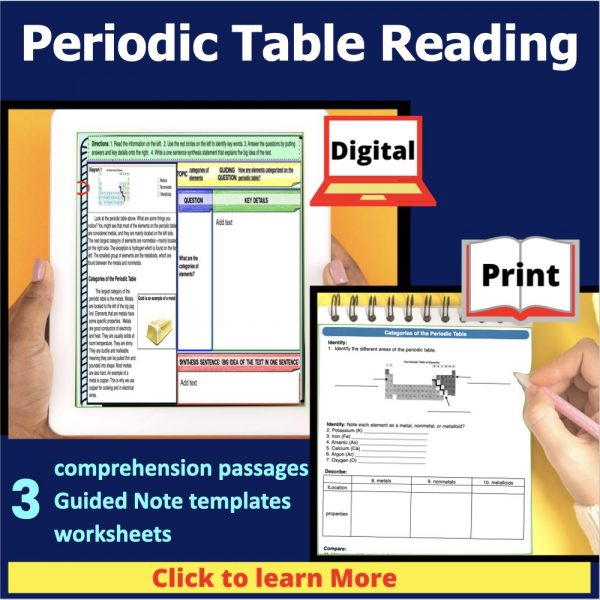 periodic table science reading