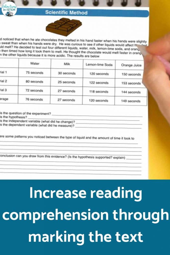 increase reading comprehension through marking the text