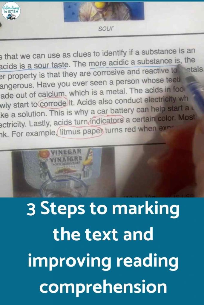 3 steps to marking the text