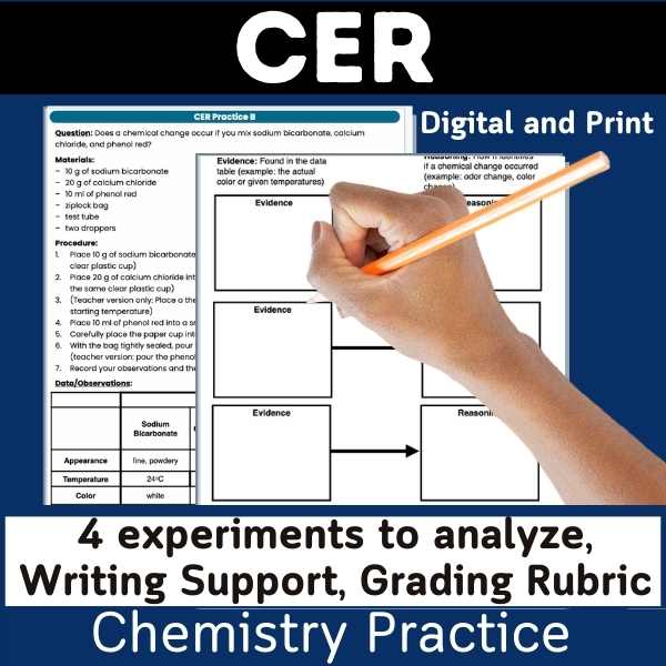 chemistry CER practice cover