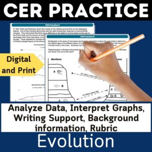 evolution claim evidence reasoning practice problems with diagrams and graphs