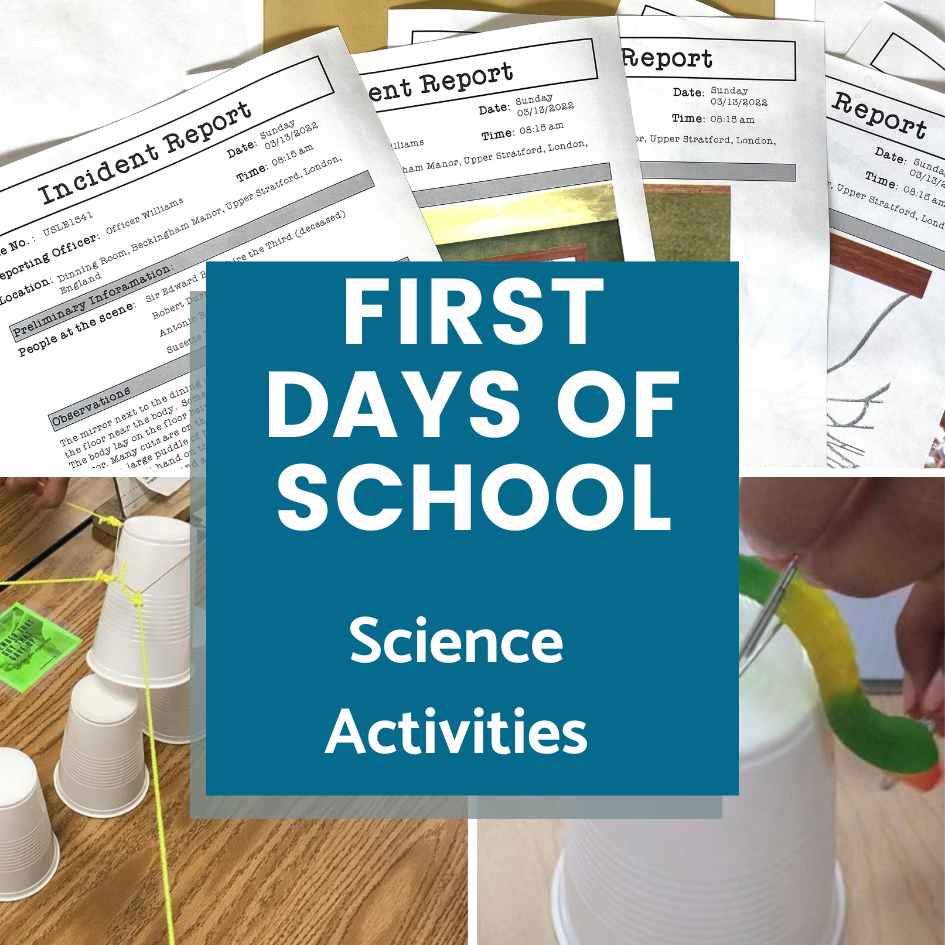 first day of school activities for middle school science