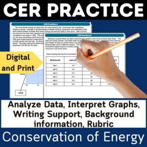 conservation of energy claim evidence reasoning with interpreting data tables and graphs