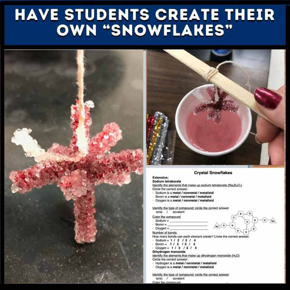 review chemistry and create snowflakes