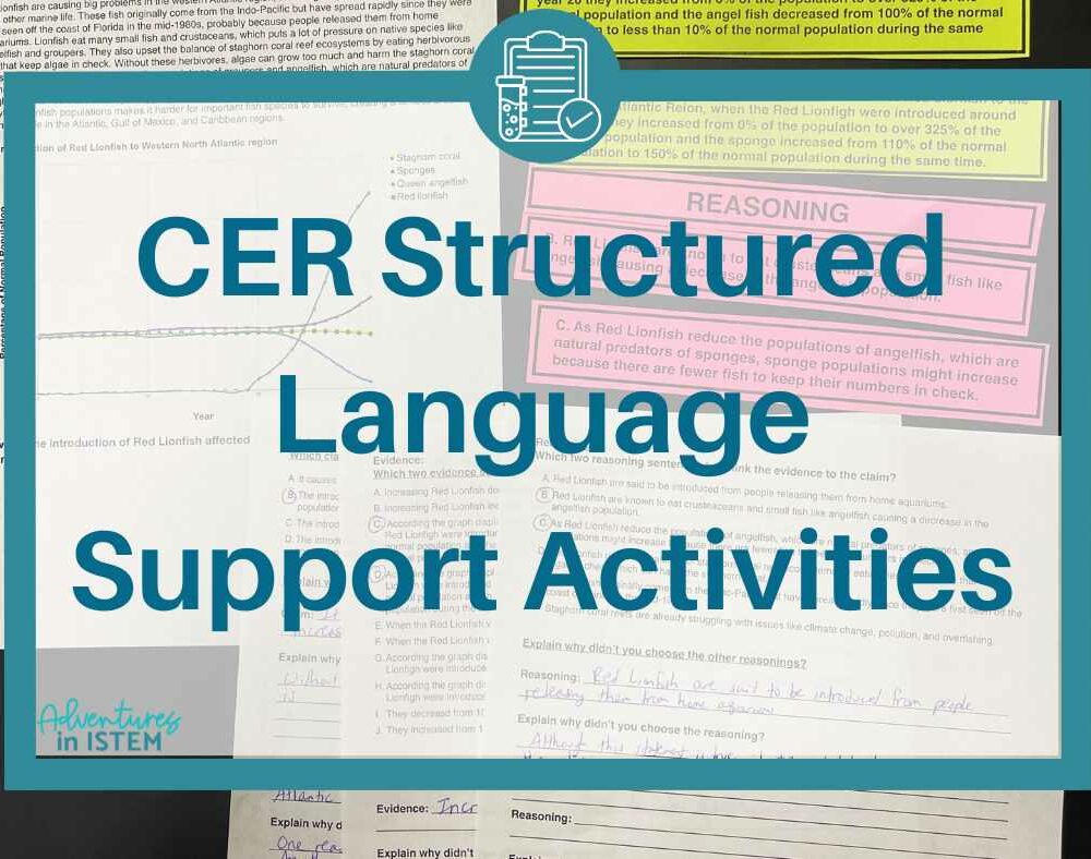 claim evidence reasoning language support activities