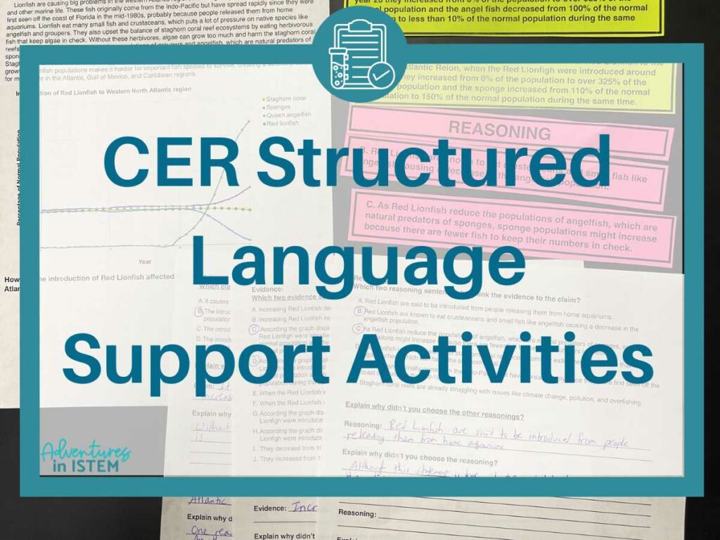 Claim evidence reasoning example language strips