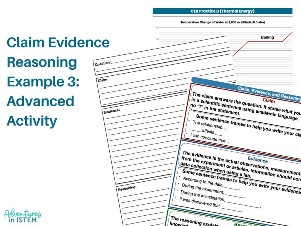 Claim evidence reasoning example advanced activity