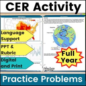 claim evidence reasoning practice problems bundle