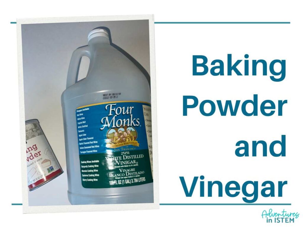 kitchen chemistry dollar store baking powder and vinegar