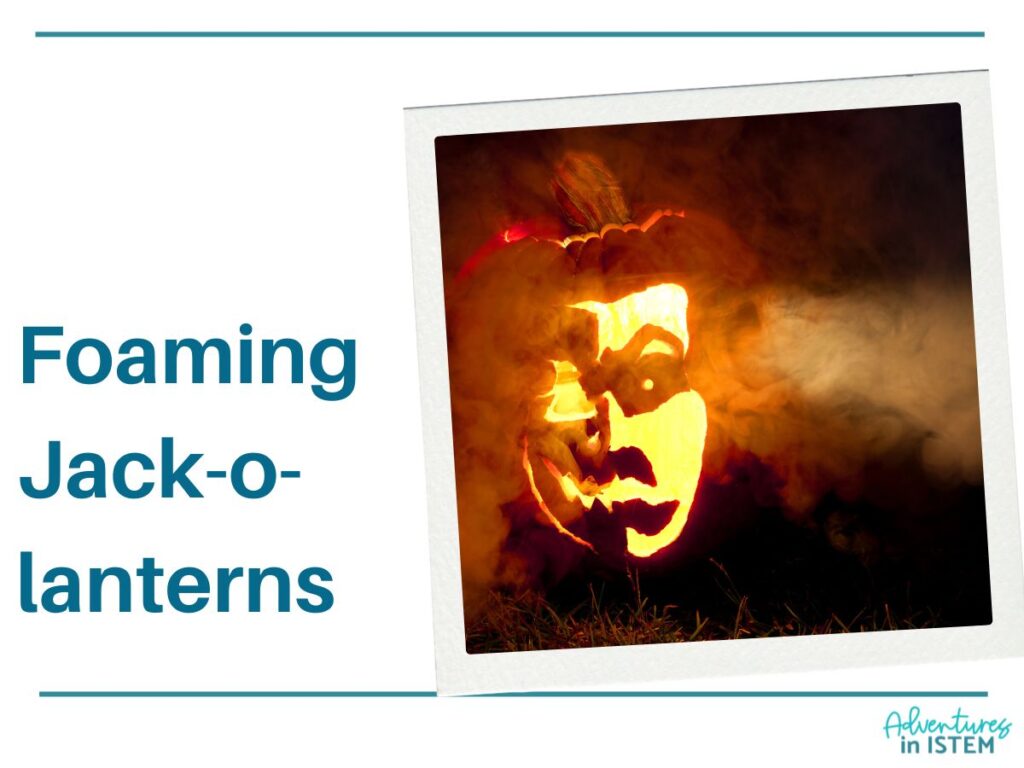 fall chemistry science activities foaming jack o lanterns