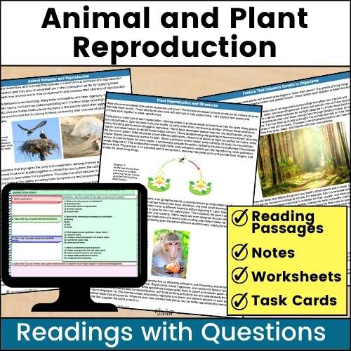 Plant Reproduction and Animal Adaptations Science Reading Passages MS‑LS1‑4