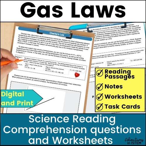 Charles law Boyles law Gay-Lussacs law Gas Laws science reading