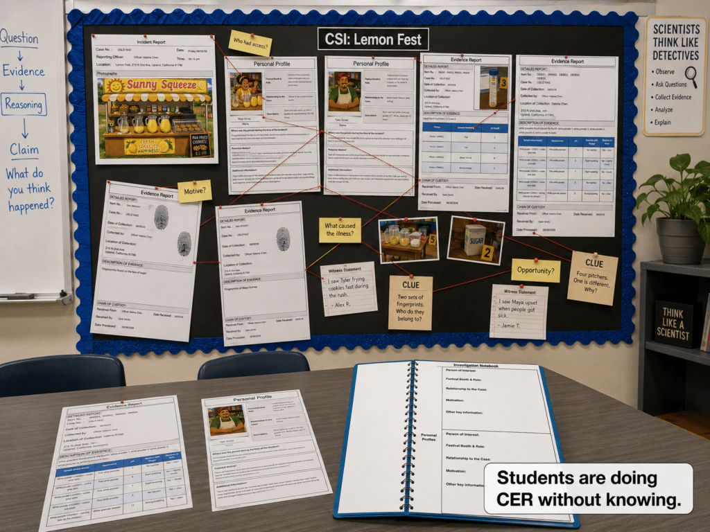 claim evidence reasoning crime scene activity 2