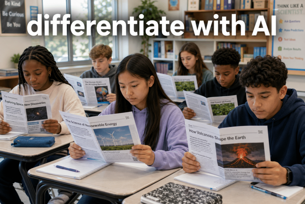 ai lesson planning to differentiate science readings 