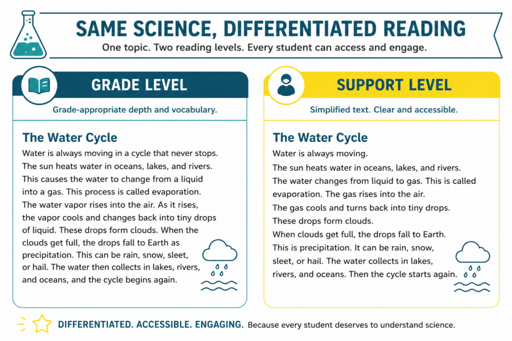 ai lesson planning to differentiate science readings 2