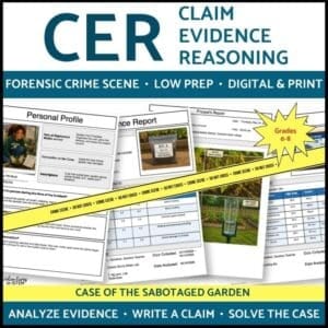 Acid Rain Claim Evidence Reasoning CER practice Case of the Sabotaged Garden